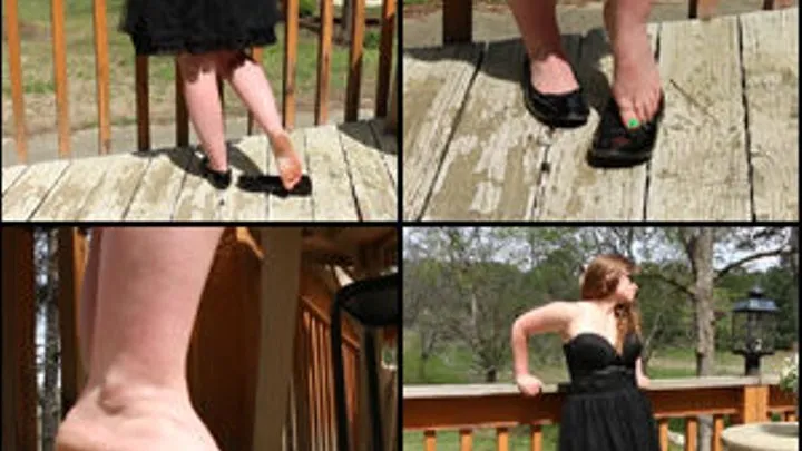 Daisy Dipping in Black Patent Ballet Flats