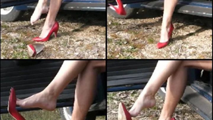 Sugar Step-Momma Dangling Red High Heels