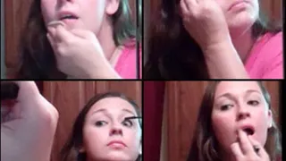 Jeanell Lightly Applying Makeup