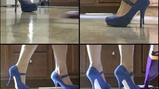 Jeanell Mopping in Blue High Heels