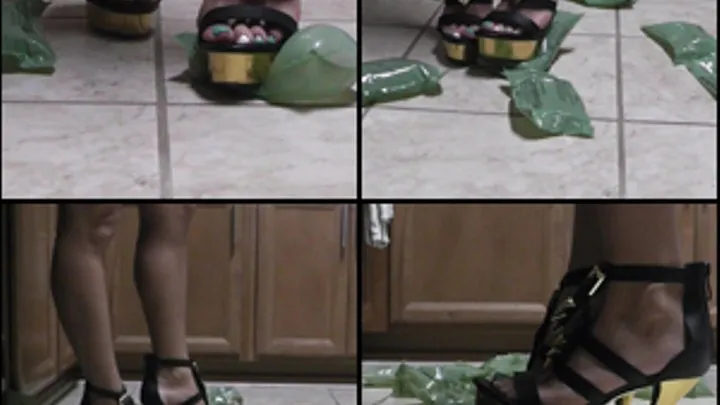 Kimberly Heart Crushing Air-Filled Bags in High Heels