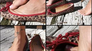 Kimberly Heart Dipping in Leopard-Print Flats