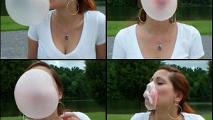 Vivian Blowing Bubbles at the Lake