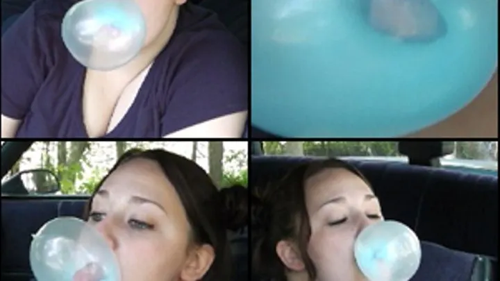 Jeanell Blowing Bubbles in her Car