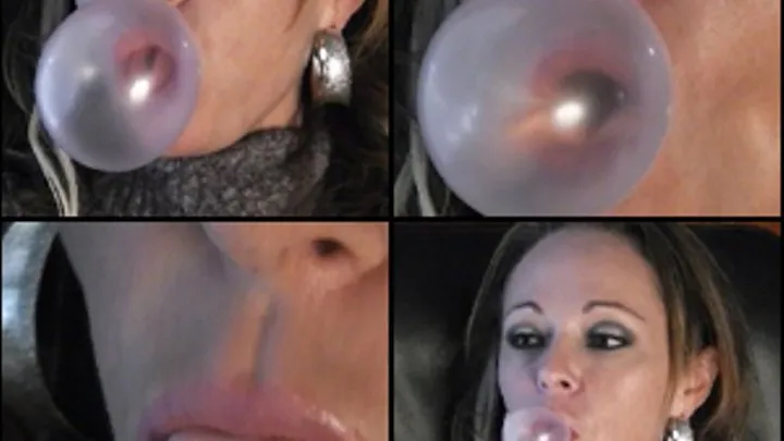 Sugar Sweet Blowing Bubbles in a Gray Sweater