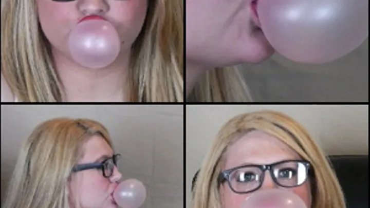 Penny Blowing Bubbles with Red Lipstick