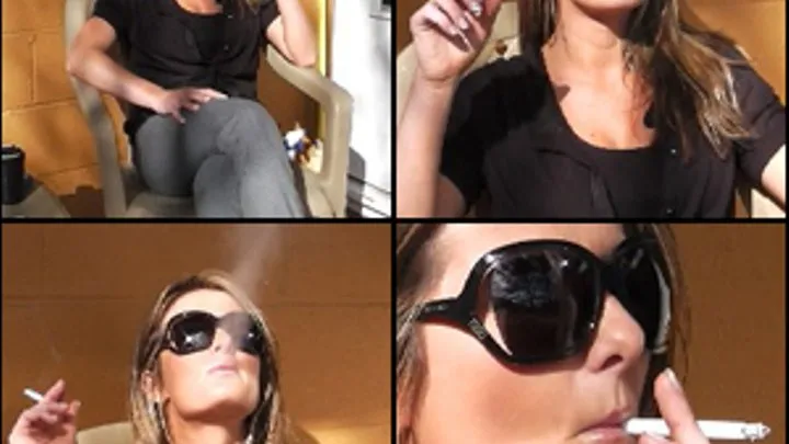 Tinsley Smoking with Sunglasses On