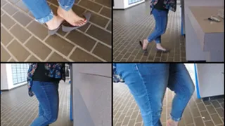 Jeanell Shoe Dipping in Gray Flats