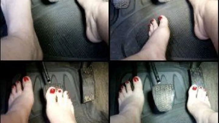 Scarlet Driving Barefoot with Red Nails 2