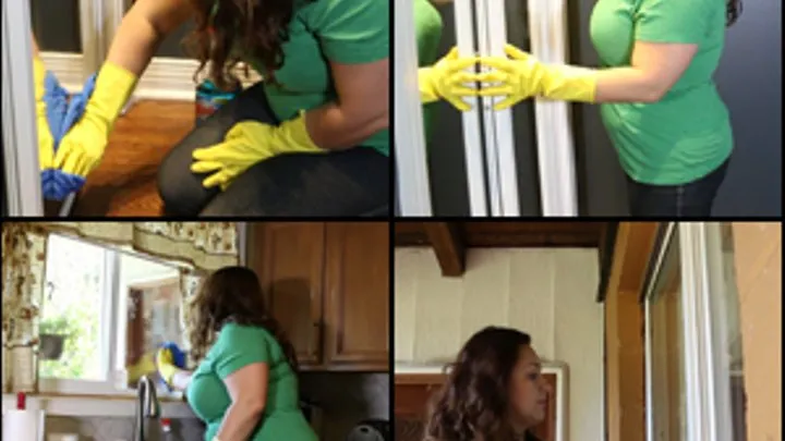 Jeanell Cleaning in Yellow Gloves