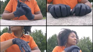 Hazel in Leather Gloves at the Park