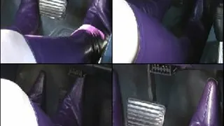 Scarlet Driving in Purple Knee-High Boots