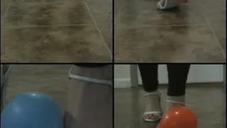 Scarlet Stepping on 5 Balloons in High Heels