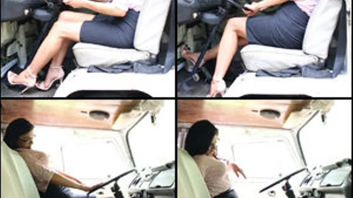 Britney Adjusting in the VW Bus