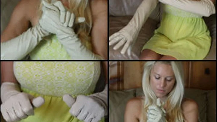 Brooke in Cream-Colored Squeaky Leather Gloves