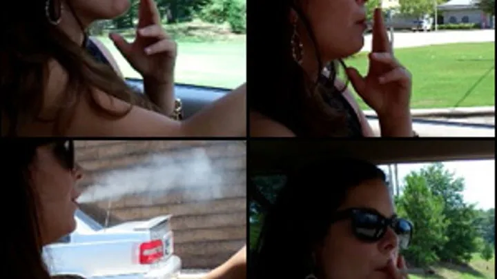 Brianna Smoking a 120 on the Way to the Store