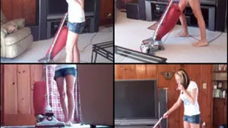 Sugar Sweet Vacuuming & Smoking her Electronic Cigarette