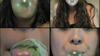 Brianna Blowing Bubble with Green Gum