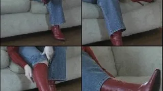 Scarlet in Red Boots & Jeans
