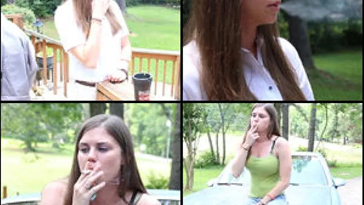 Kristen Smoking 2 Cigarettes in 2 Different Outfits