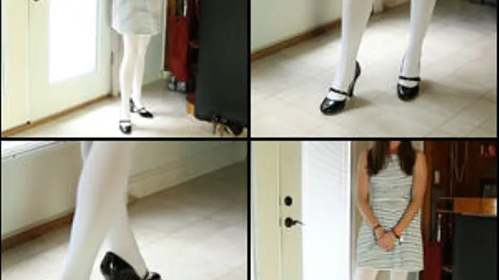 Kristen in White Tights & Mary Janes