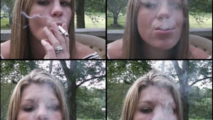 Elizabeth Blowing Smoke at the Camera