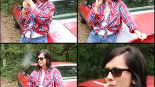 Damara Smoking in Country Outfit