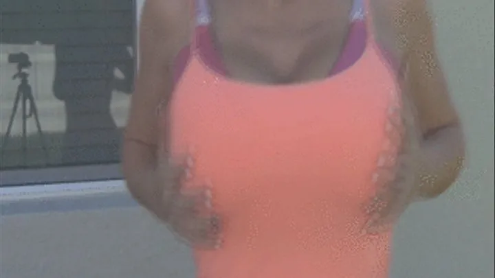 LACTATION - Playing with my nipples and self sucking outside LOW DEF