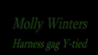 Molly Winters harness gag tied to the ceilint