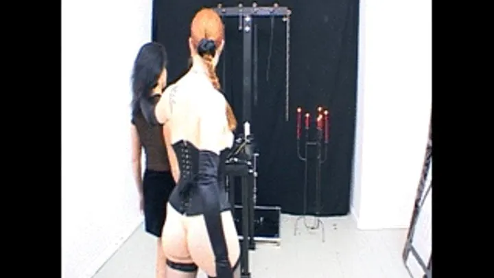 Dominant Mistress Slave Training Whipping and Paddling in BDSM Dungeon