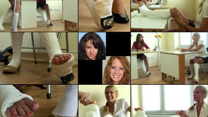 Hillary Term & Britney Term SLWC English Lesson Gone Bad - Casted Foot Punishment and Toe Twisting