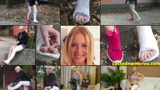 Kiara LLWC The Challenge of Autumn Gimping on Exposed Casted Toes with Foot Play