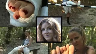 Kati LLWC a Gimp in the Woods Extreme Footplay and Toe Wiggling