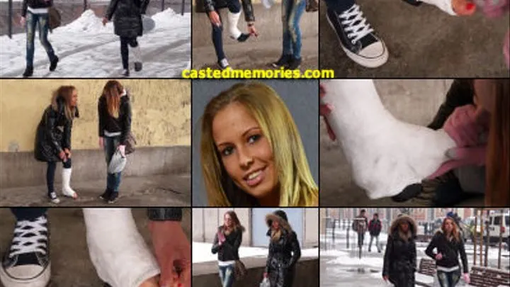 Cassidy SLWC Gimping Through The Slush in Freezing, Drenched Cast Sock - Extreme Foot & Foot Play