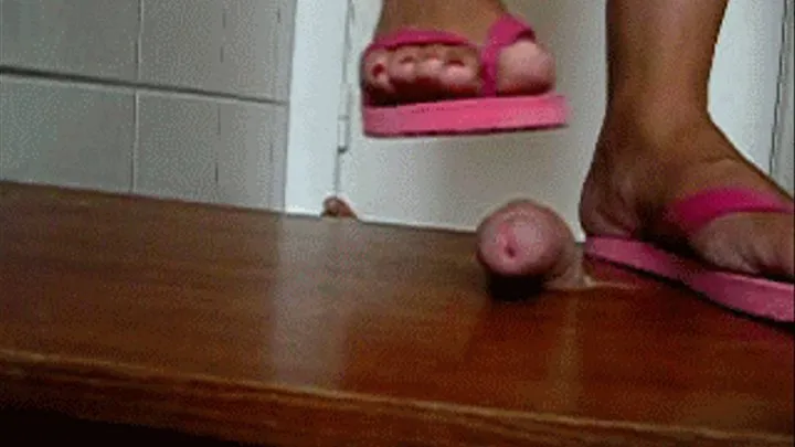 Pink flip-flop cock crush