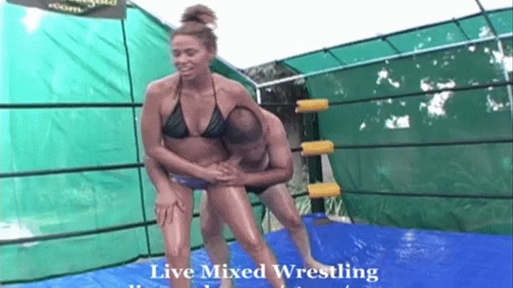 Kristiana VS Earl Oil Wrestling Part 2