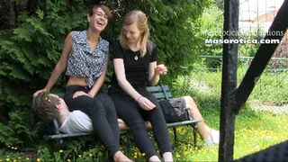 Mina & Celeste Sit on a Boy 2