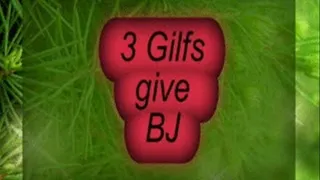 3 Gilfs give blowjob