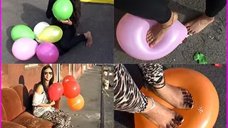 Soraya and Manila pop Balloons with their Beautiful Bare Feet