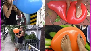 Beautiful Summer's Balloon Blow-to-Pop and Foot-Pop