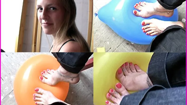 Janina pops Balloons with her gorgeous Bare Feet pt. 4