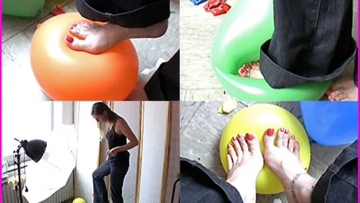 Janina pops Balloons with her gorgeous Bare Feet pt. 3