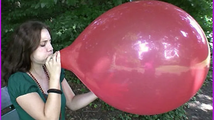 Francesca Blows Up a Big Red Balloon