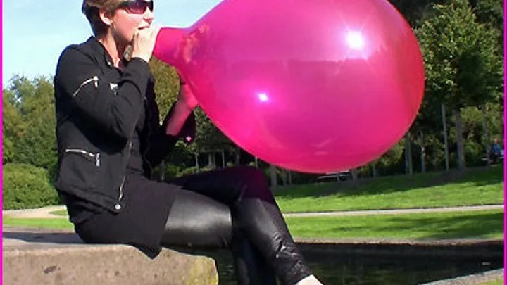 Lo's Balloon Blow-to-Pop in Public