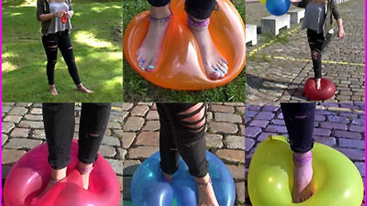 Shanti's beautiful Bare Feet vs Squishy Balloons