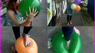 Jessica's Barefoot Balloon Pop Outdoors