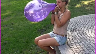 Solveig's first time Balloon Blow-to-Pop