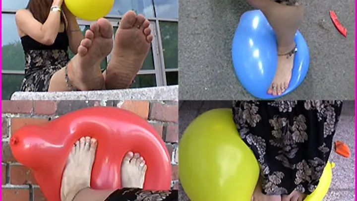 Suse uses her Bare Feet to pop Balloons