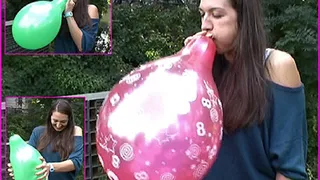 Natasha's Balloon Blow-to-Pop and Finger-Pop