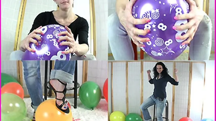 Finger-Popping Balloons and stomping them with High Heels